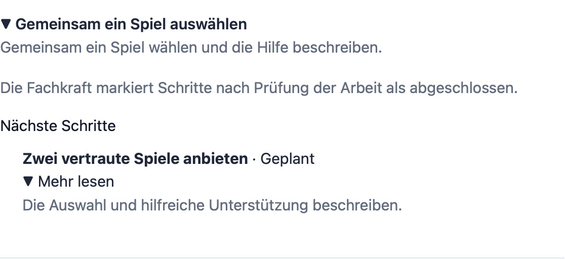 Echter deutschsprachiger Cadenivo-Familienbereich mit einem erfundenen Spielziel und einem Beobachtungskriterium