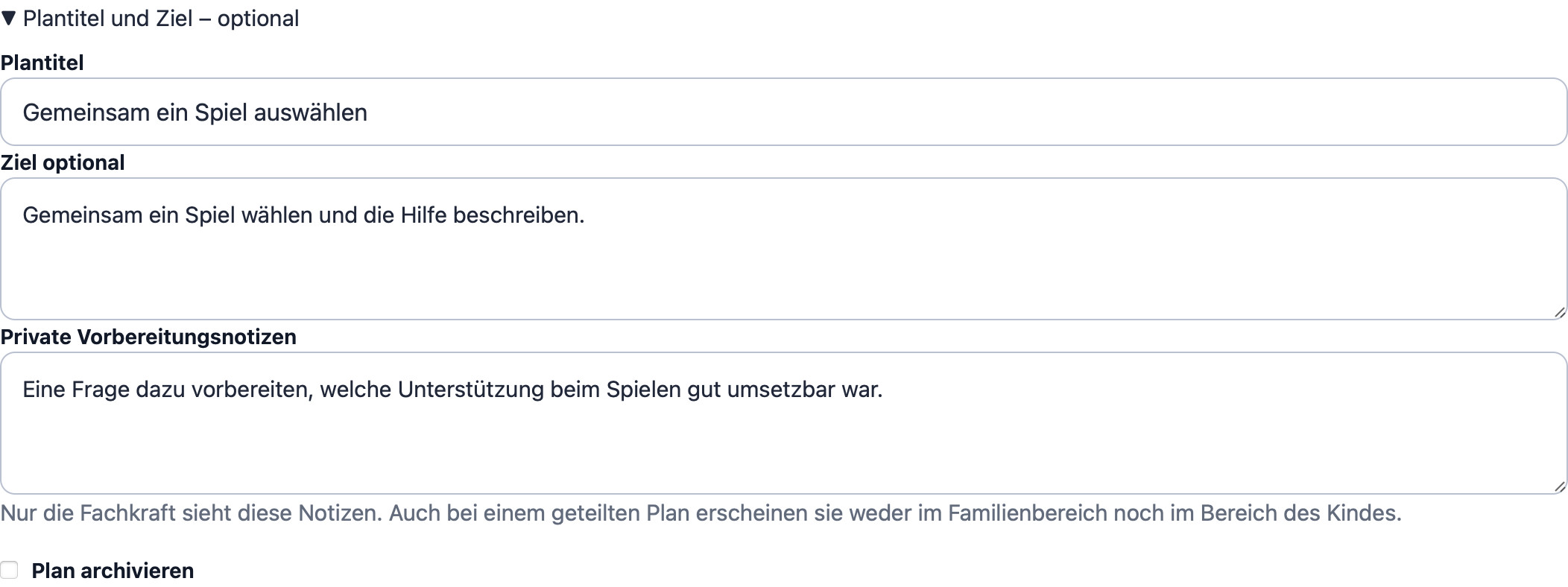 Echter deutschsprachiger Cadenivo-Editor mit einem erfundenen Spielziel und privaten Vorbereitungsnotizen