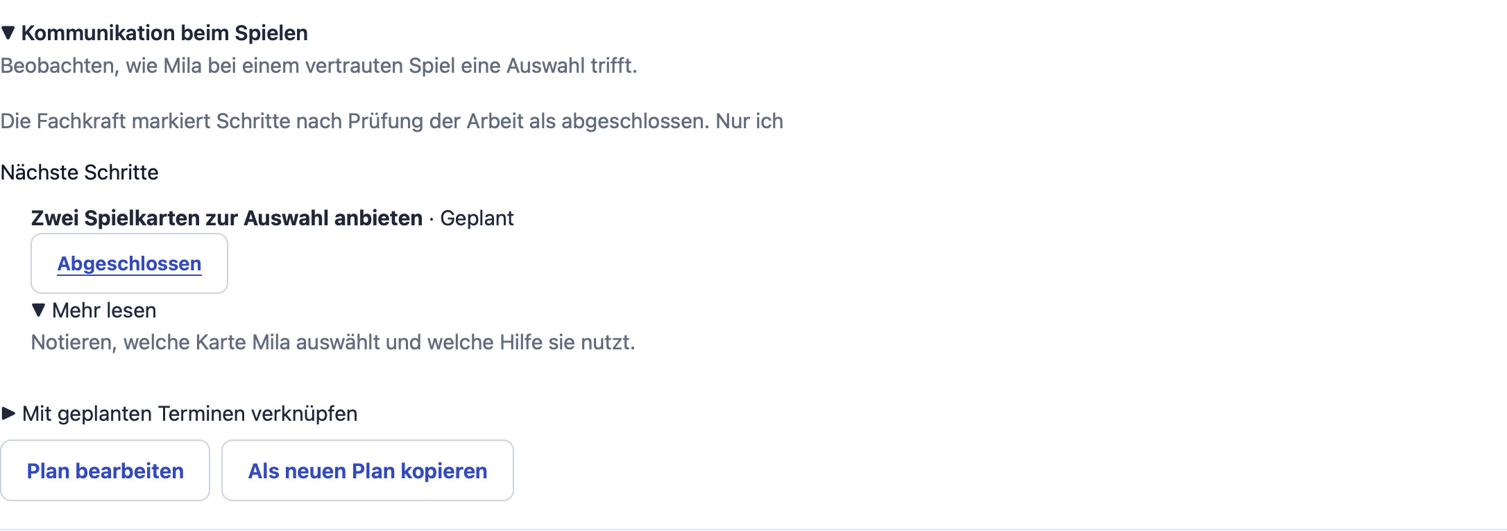 Ausschnitt der Ziele und nächsten Schritte im deutschen Cadenivo-Praxisbereich