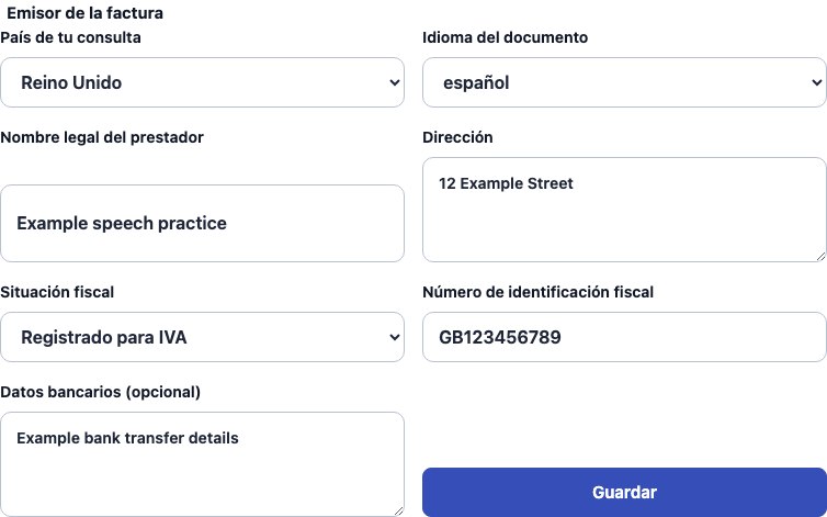 Formulario real de Cadenivo para Reino Unido, en español y con datos de ejemplo sintéticos