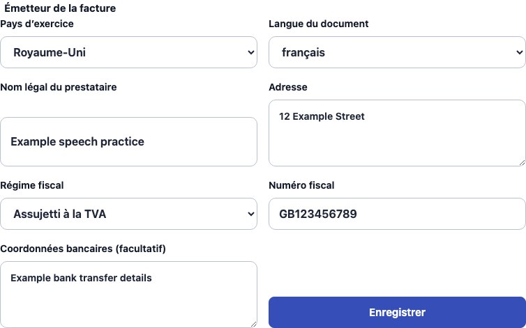 Véritable formulaire Cadenivo pour Royaume-Uni, en français avec des données synthétiques