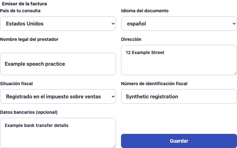 Formulario real de Cadenivo para Estados Unidos, en español y con datos de ejemplo sintéticos