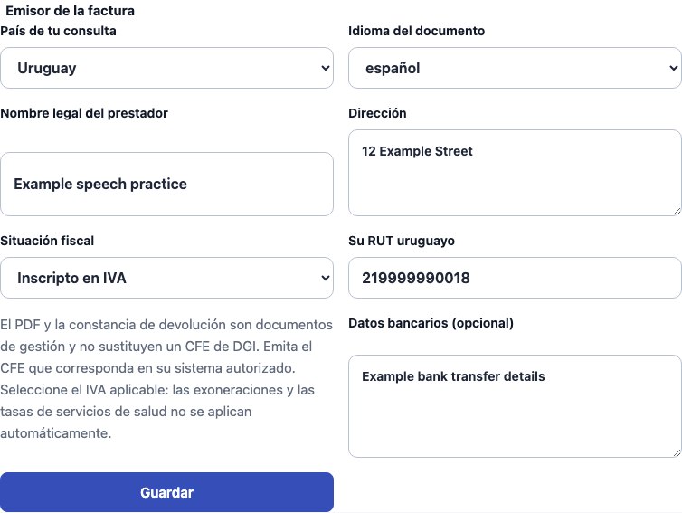 Formulario real de Cadenivo para Uruguay, en español y con datos de ejemplo sintéticos